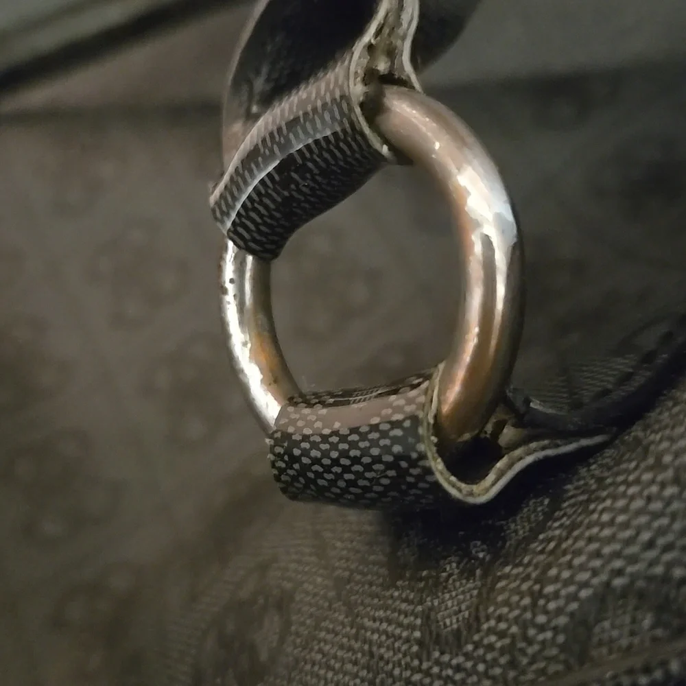 Guess Charcoal Satchel with Black Accents Silver Hardware